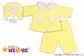 Kabátek, čepička a kalhoty Baby Nellys ® - krémově žlutá
