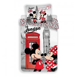 Povlečení Mickey a Minnie Londýn Telephone  Bavlna, 140/200, 70/90 cm