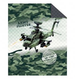 Přehoz na postel Army vrtulník  Polyester, 170/210 cm