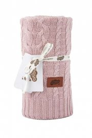 Pletená bavlněná deka do kočárku růžová  Bavlna, 80/100 cm