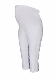 Be MaaMaa Těhotenské 3/4 kalhoty s elastickým pásem - bílé, vel. XL