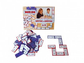 Domino sčítání a odčítání do 10 společenská hra 60ks