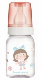 Canpol Babies Skleněná lahvička 120 ml Panenka - růžová