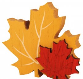 Dřevěná dekorace listy 12 cm